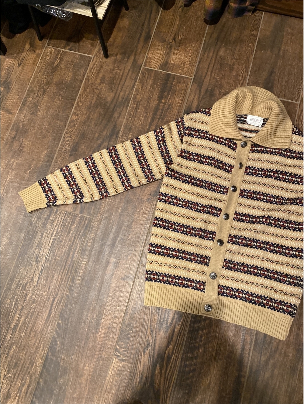 Lord Jeff Cardigan Sweater Men's XL Nordic Cardigan Vintage - Picture 3 of 9